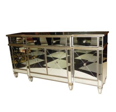 China Modern Handmade Storage Cabinet All Large Mirrored Sideboard Sideboard Dining Room Furniture Antique Silver Finish Handmade Storage for sale