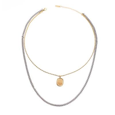 China Wholesale Fashion Rose Gold Plated Necklaces Women Chain Punk Jewelry Gift Pendant Necklace for sale