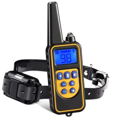 China PPYOU 880m Bark Dog Viable Waterproof Rechargeable Adjustable Shock Control Device Anti Shock Training Collar With Remote for sale