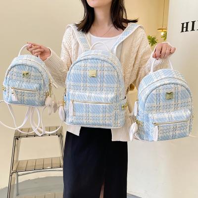 China No New Design Plaid Backpack Females Small Luxury Backpack Young Woman Popular Backpack For Girls for sale