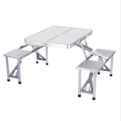 China Modern One Piece Aluminum Alloy Table Outdoor Portable Promotional Camping Picnic Folding Table And Chair Travel Table And Chair Set for sale