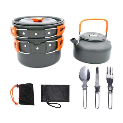 China General Use for New Amazon Gas Teapot Folding Portable Cookware Set and Induction Cooker Set Outdoor Camping Pot Combination for sale