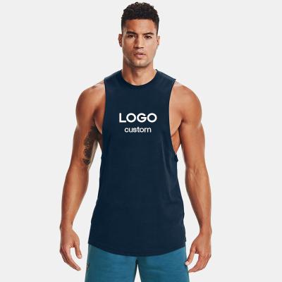 China Sports Boy's Muscle Singlet Travel Vest Gym Men's Sleeveless Bodybuilding Tank Top Fitness Fitness Anti-Shrink Cotton Running Logo Tank Top Custom Made for sale