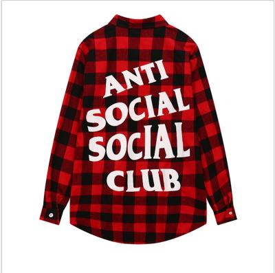 China Fashion high quality anti-pilling sublimation custom men's plaid flannel shirt for sale