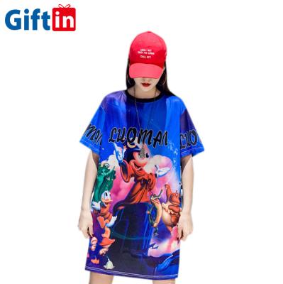 China 2020 Summer Maxi Stylish Outfits Sublimation Custom T-shirt Girl Anti-Static Casual Outfits for sale