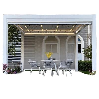 China Waterproof Backyard aluminum pergola modern design aluminum construction pergola impervious pergola roof for sale