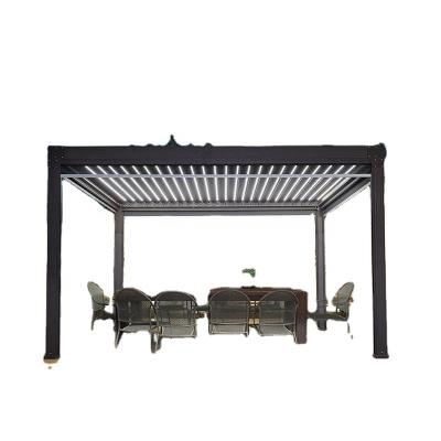 China Waterproof Hot selling garden aluminum pergola outdoor furniture motorized opening aluminum louvered pergola for sale