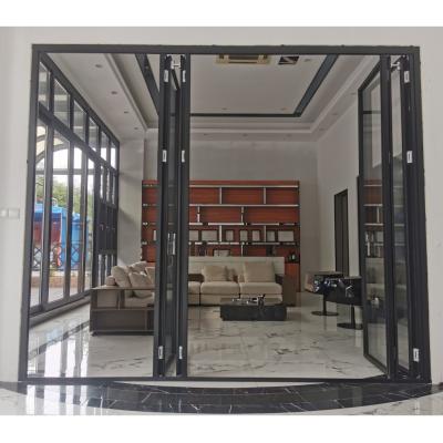 China Thermal Insulation effortlessly glides aluminum door high quality tempered glass door stacks open aluminum door for sale