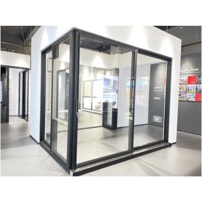 China Thermal Insulation Tow sides open aluminum door 90 degreed angel closed door aluminum sliding system door for sale