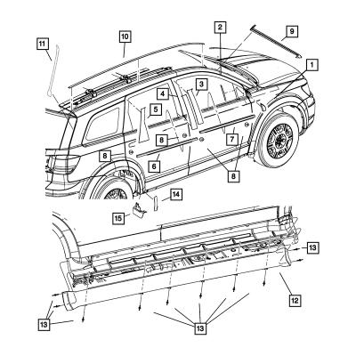 China Genuine For MOPAR Sill Liner Right 1DT12TZZAC 1DT13TZZAC Travel (AWD for sale