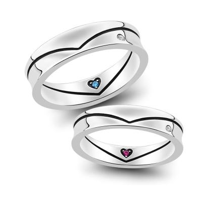 China Direct Selling Valentine's Day Anniversary Gift Romantic Ring 925 Sterling Silver Couples Ring for sale