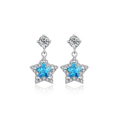 China New Design CLASSIC 925 Sterling Silver High End Star Stud Earrings Trend Cubic Zirconia Stud Earrings for sale