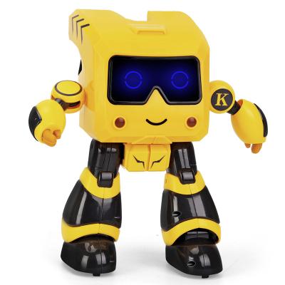 China Multi-Function Teaching Machine Self Assembly Electronics DIY Education Robot Platform Learning Kit Kids Robot Yellow Toy Battery Style for sale