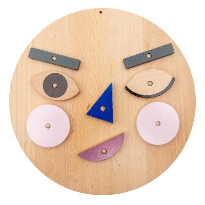 China DIY TOY Children wooden face expression puzzle game small kindergarten class changing material toys area game for sale