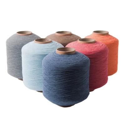 China High Tenacity Dyed Colorful Rubber Yarn Yarn Polyester Covered Spandex Knitting Yarn Good Elastic for sale