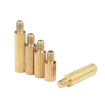 China High Quality Brass Fastener Round Stud Knurled Copper Single Pass Around Copper Pillar for sale