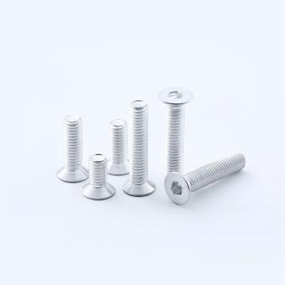 중국 Hot Fasteners Alloy 6061 M3 M4 M5 M6 DIN7991 Hex Socket Countersunk Aluminum Flat Head Screw Bolt 판매용