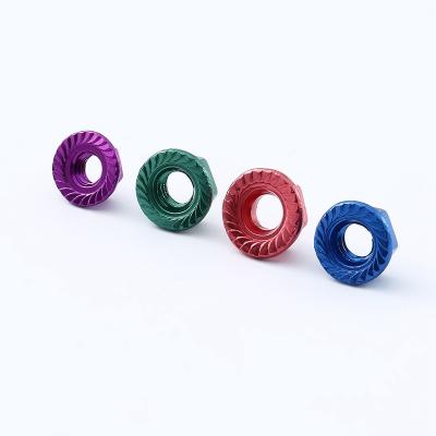 중국 BON Heavy Industry TOP 10 Hot Sale Aluminum Colored DIN6923 Hexagon Head Flange Nuts With Serrated 판매용