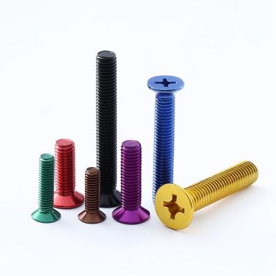 China Flat Made In China Aluminum Multi Color Phillips Countersunk Head Screws M4 M5 M6 M7 M8 M9 GB819 for sale