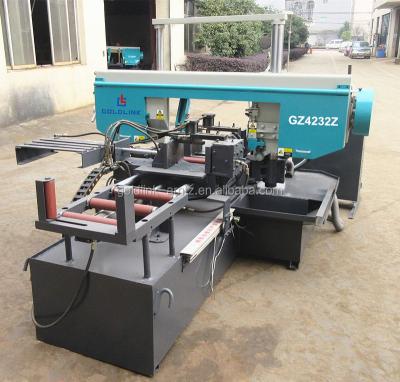 China Angle Band Saw Metallurgical Rotary Angle Miter Cutting Band Saw Machine With Auto Feeder for sale