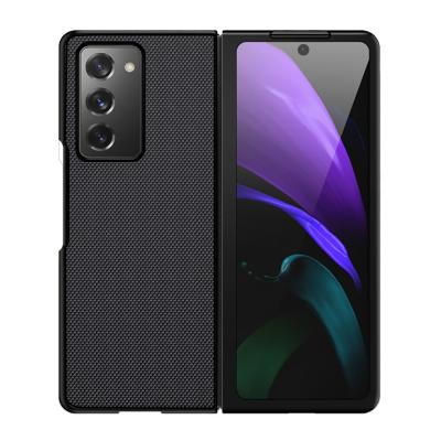 China Flip Case Fabric Pattern Case Back Cover For Samsung Galaxy Z Fold 2 Shockproof Phone Case for sale