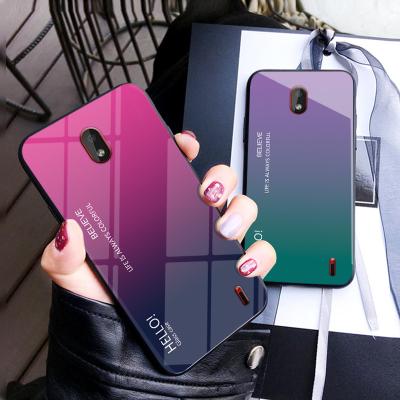 China Colorful Gradient Style Tempered Glass Phone Case Half-wrapped Cell Phone Cover For Nokia X71 1Plus for sale