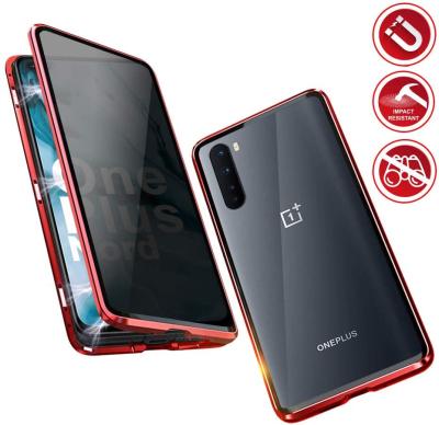 China Decoration 360 Full Cover Anti-peep Privacy Dual Side Cover For OnePlus Nord Magnetic Glass Case For OnePlus 8 OnePlus8 pro for sale