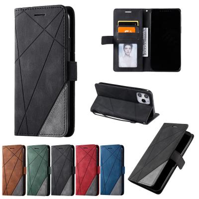 China Shockproof Splice Pattern Flip Case For iPhone 13 12Pro PU Leather Card Slot Maximum Cover For iPhone13 12 mini for sale