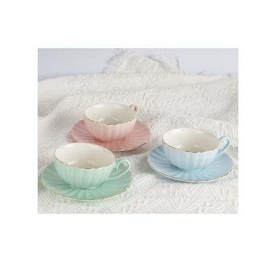 China Wholesale Minimalist Rustic Style Pumpkin Shape Coffee Porcelain Cup And Saucer Set Assorted Colors for sale