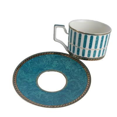 China New Minimalist Advantageous Custom Logo Fancy Price Bone China Coffee Cup And Saucer for sale