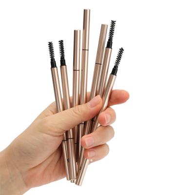 China Waterproof 2 in 1 Waterproof Automatic Rotating Eyebrow Pencil Wholesale Private Label Waterproof Eyebrow Pencil for sale