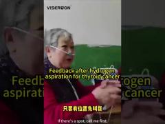 The elderly person expressed gratitude for the hydrogen inhalation machine 