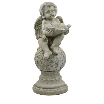 China Viable Wholesale Miniatures Ornaments Garden Angel Statues Resin Bird Feeder and Drinker for sale