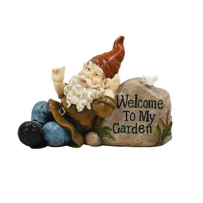 China China Welcome To My Outdoor Garden Garden Gnomes Statue Resin Decoration Garden Statues Sculptures for sale