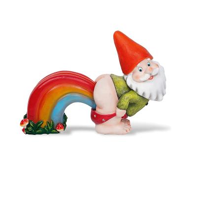 China Funny Gnomes Statue Outdoor China Rainbow Lawn Yard Resin Gnomes for sale