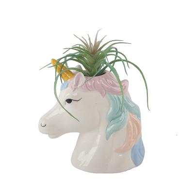 China Animal Unicorn Flower Ceramic Pots Modern Decorative Succulent Planter Pot Planter for sale