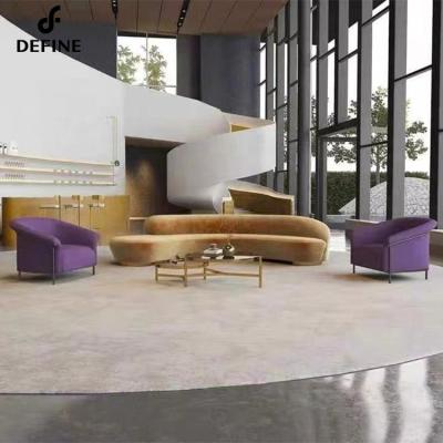 China Other Style Italian Nordic Modern Teddy Fabric Kidney Shape Curved Sofa For Living Room for sale