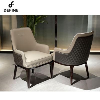 China Modern Villa Furniture Top Quality Leather Italian Dining Chair For Dining Room for sale