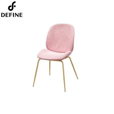 China Modern Dining Chair Velvet Fabric Stainless Steel Frame Dining Chair for sale