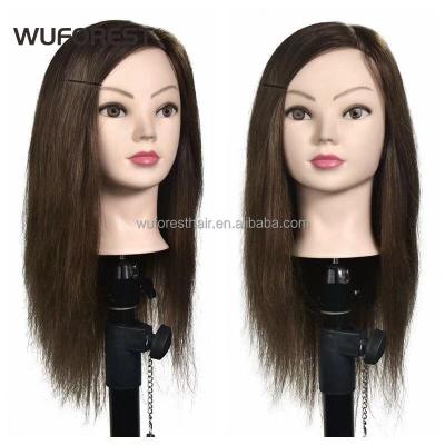 China With WUFOREST wig hair mixed with training synthetic mannequin hair makeup main cut can be curled styling mannequins head for sale