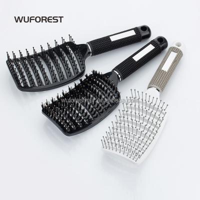 China WUFOREST Hairdressing Tools Hairdressing Comb Wholesale Styling Comb Hairdryer Top Styling Brush Salon Curved Big Comb for sale