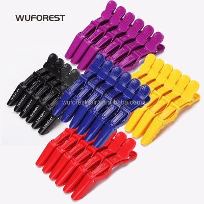 China WUFOREST Professional Hair Salon Styling Tools Traceless Clip Crocodile Clips Plastic Hairpin Barrettes Hold Clip Hair Accessories for sale