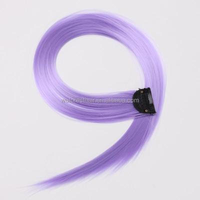 China WUFOREST Long Matte Natural Synthetic Hair Extensions Colored Statistical Straight Clip In Set Wigs For Women Cosplay for sale