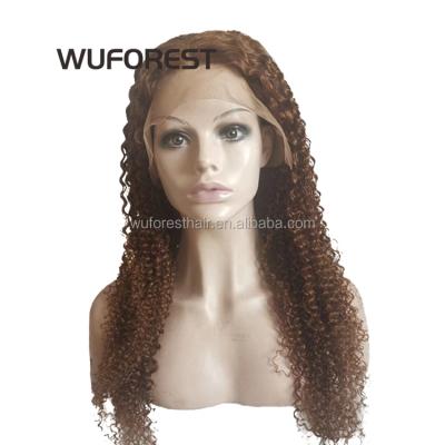 China Light Brown Colorful Libertine Curly Lace Front Human Hair Wigs Brazilian Remy Full Lace Frontal Wig from WUFOREST Curl for sale