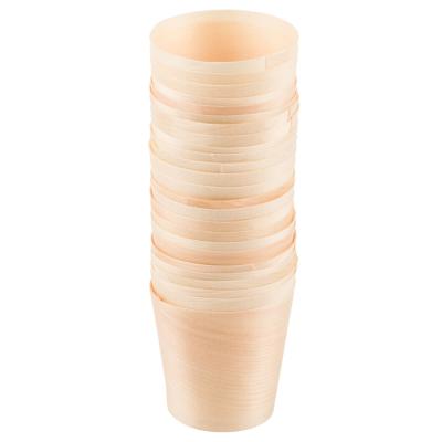 China Biodegradable Wood Products Sustainable Environmental Friendly Tableware Conical Disposable Ice Cream Cup for sale