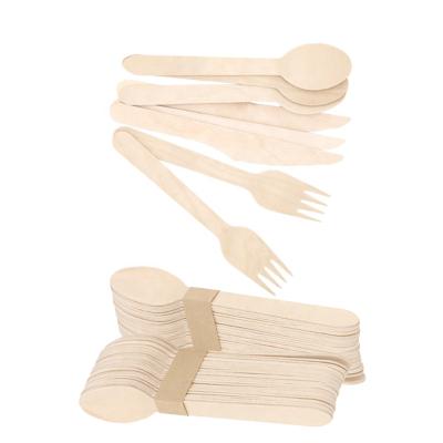 China 140mm Sustainable Hot High Quality Disposable Wholesale Wooden Tableware ECO-FRIENDLY Wooden Tableware Set for sale