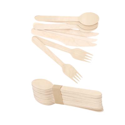 China 140mm Sustainable Hot High Quality Disposable Wholesale Wooden Tableware ECO-FRIENDLY Wooden Tableware Set for sale