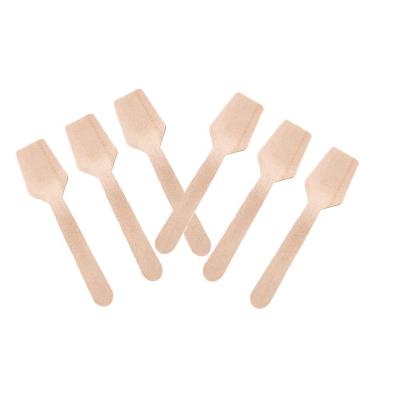 China 95mm Mini Wooden Spoon Wholesale Christmas disposable tableware eco-friendly sustainable dropshipping wooden spoon set 95mm for sale