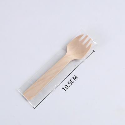 China Sustainable biodegradable environmental protection 1 inch mini wooden spark100 CT, birchwood fork compatible spoon two in one utensil for sale