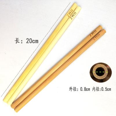 China Natural Color Can Be Reused Wholesale 200mm*8mm Bamboo Straw Set High Quality Reusable Bamboo Straw For Beverage Serving Area for sale